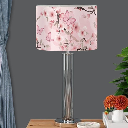 FANCOSAN Pink Floral Butterfly Lampshade Home Decor Fashion Bedroom Bedside Nightstand Lamp Shade for Pendant Floor