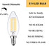LED E14 Base Light Bulbs, Warm White 2700K, 60W Dimmable, 6W Candle Bulb, 6 Pack