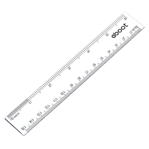 2 Pack Plastic Ruler Straight Ruler Plastic Measuring Tool for Student School Office (Clear, 6 Inch)