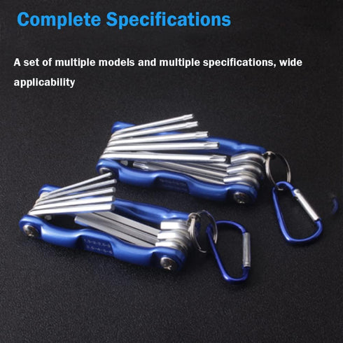 Utoolmart 8 in 1 Torx Key Set, Folding Combination Wrench Repair Tool for Torx Head Socket Screw T9-T40