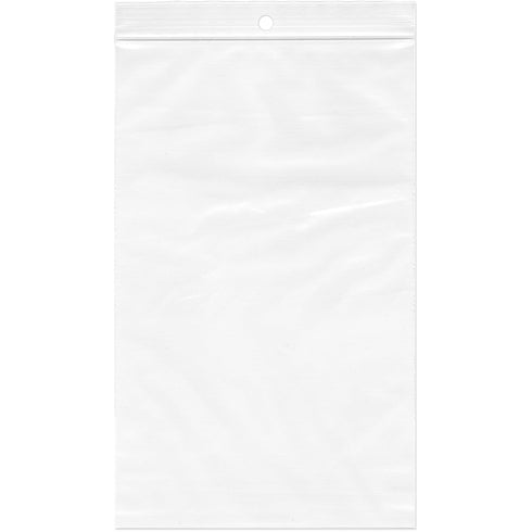 Plymor Heavy Duty Zipper Reclosable Plastic Bags, 5" x 8" (Pack of 200), 4 Mil with Hang-Hole