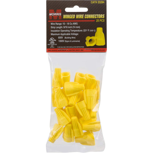 Morris Products Winged Twist Connectors for Electrical Wiring, Heavy Duty Flame Retardant Housing, Pack of 500