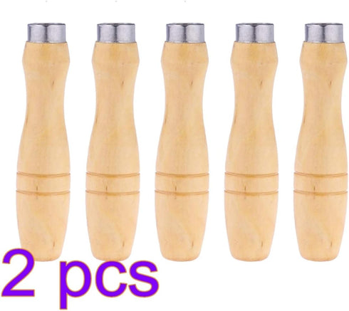 Yardwe 10PCS Wooden File Handle with Strong Metal Collars for File Cutting Tool Craft, 4 Inch