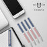 Unibene Slim Metal Retractable Ballpoint Pens, Bulk of 6 Count, Patriotic American Flag, Medium Point (1 mm Black Ink)