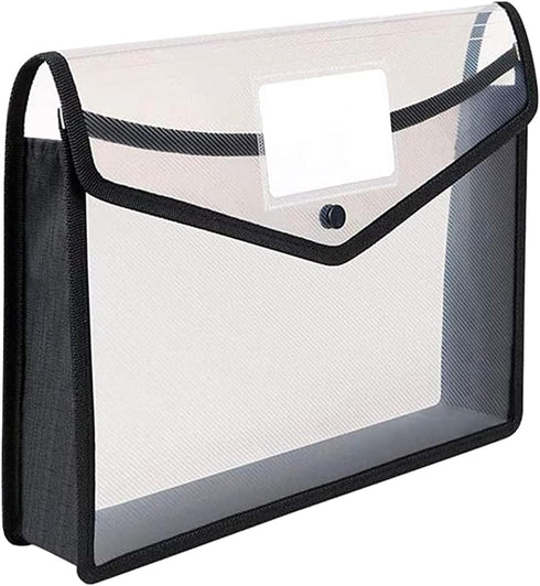 File Holder Transparent File Folder for Document Expanding File Wallet - A4 Wallet Plastic Wallets Clear Poly Envelopes