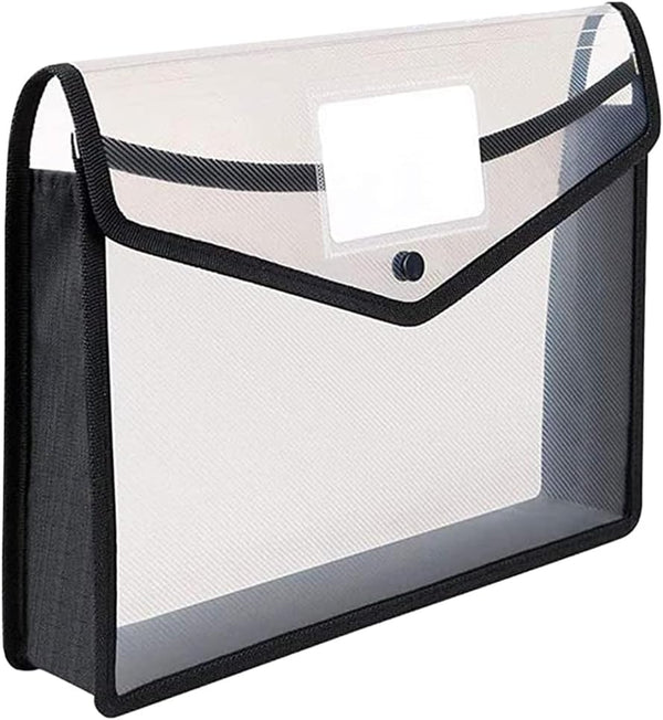 File Holder Transparent File Folder for Document Expanding File Wallet - A4 Wallet Plastic Wallets Clear Poly Envelopes