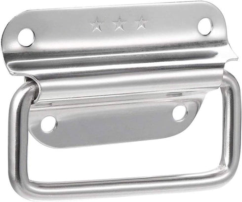 XMHF 3 Inch Pull Ring Handle, Stainless Steel Foldable Boat Hatch Latch Cabinet Lifting Ring Pull Handle - Pack of 2