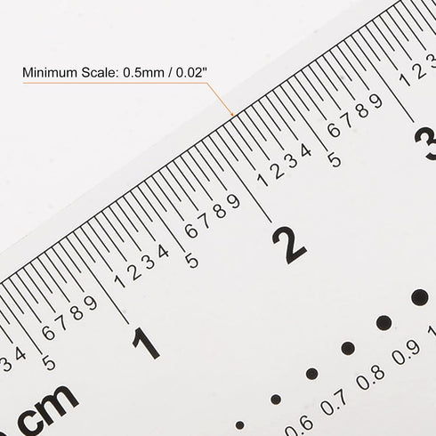Film Flexible Ruler 4 Inch, 0.5mm Scale PET Plastic Folding Straight Ruler, Calibration Soft Measuring Tool -