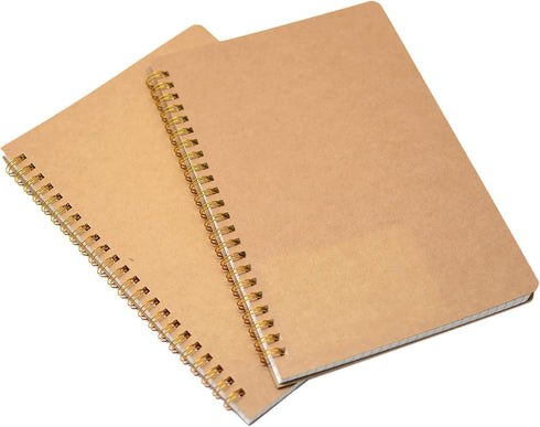 YYaaloa 2pcs A5 Spiral Notebooks, 6x8 Soft Cover Journals, 200 Pages, Wirebound Memo Notepads with Black Pen
