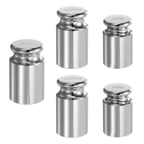uxcell 5pcs Calibration Weight Set, 50g 100g 200g M1 Precision Chrome Plated Steel for Digital Scales