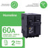 Plug In Circuit Breaker, HOM, 2 Poles, 60 Amps, 120/240VAC, Standard