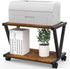 VEDECASA Retro Desktop Printer Stand, 2 Tiers Under Desk Wood Printer Shelf, Rustic Industrial Farmhouse Storage