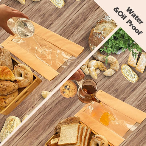 Homrelaxy 120pcs 13.7 8.3 3.5 Inch 130 Paper Bread Bags for Homemade Bread, Sourdough Bag with Window, x x Large Brown