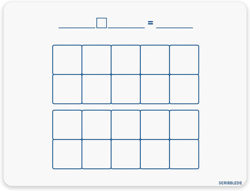 SCRIBBLEDO Dry Erase Ten Frame Area Model Board 9" x 12", Double Sided for Kids Math Practice