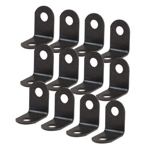 uxcell 12pcs Angle Bracket Metal 12x12mm Black Corner Brace Fastener L Shaped