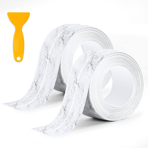 2 Packs Caulk Tape, Waterproof Self Adhesive, Bathtub Caulk Strip Sealant Tape for Kitchen Countertop, Sink, Bathroom,