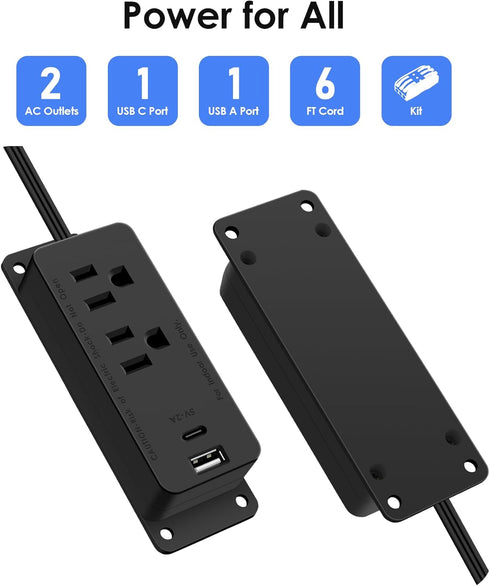 HEZI (6FT) Gun Safe Power Outlet Kit, Gun Safe Accessory Electrical Outlet with USB C Port. Hidden Drawer Outlet