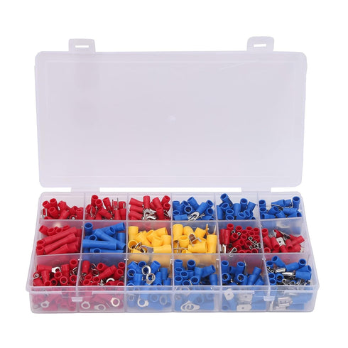 YWBL-WH 520Pcs Wire Connector Kit Cold Pressed Wire Terminals Crimp Connectors Electrical Terminals Kit