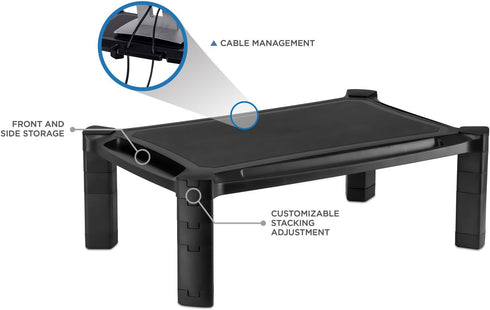 Mount-It! 19 13 Inch, 6.6 MI-7851 Desktop Computer Monitor Riser - Height Adjustable Tabletop Stand Shelf for PC