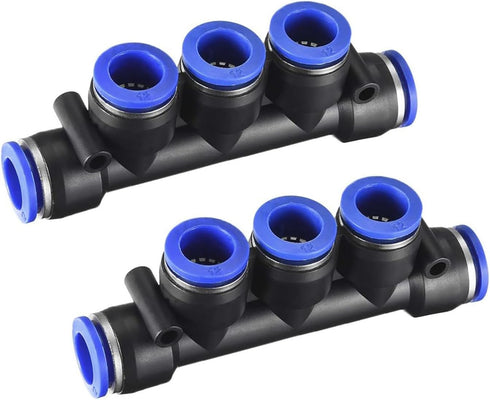 PK-12(12mm) OD Quick Release Connectors Manifold, Inline Union Fittings, 10 PCS Air Push Quick Fittings Kit