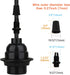 Zevnico 8 Pack E26 E27 Bulb Light Sockets, Black Medium Screw Base with Shade Ring, Retro Period Style Edison Lamp