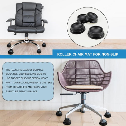 4PCS Rubber Furniture Wheel Caster Cups, Non-Slip Foot Mats for Crib Wheels, Strong Grip Floor Protectors