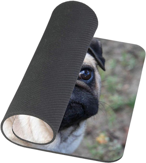 Custom Animal Gaming Mouse Pad, Pug Dog Antique Decor, 9.5 x 7.9 Inch (240mm x 200mm x 3mm)