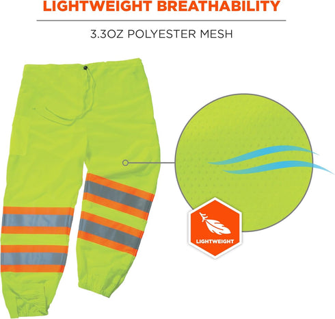 Ergodyne unisex adult Class Two-tone Reflective Safety Pants, Lime, XX-Large-3X-Large