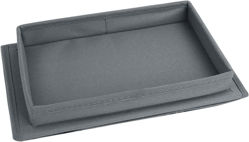 Sofa Armrest Organizer with Top Tray, 5 Pockets for Couch Recliner, Foldable Bedside Caddy Storage Bag (Grey)
