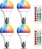 ILC E17 LED Light Bulbs, 5W (40W Equivalent), Color Changing RGB, 2700K Warm White, 12 Colors, 4 Pack