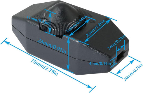 ITROLLE 5PCS Dimming Black PC Material Inline Switch Floor/Table Lamp Switch Replacement Suitable for Incandescent Lamp