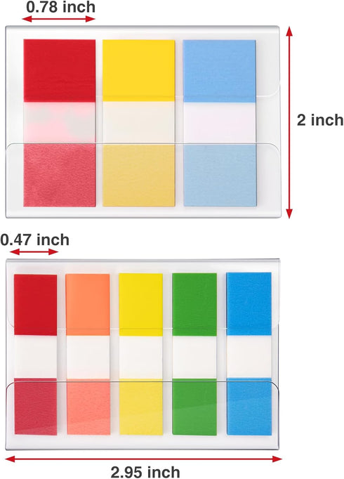 KICNIC 800 Pcs Page Markers Sticky Index Tabs, Fluorescent Pop Up Note Flags for Notebooks and Bookmarks