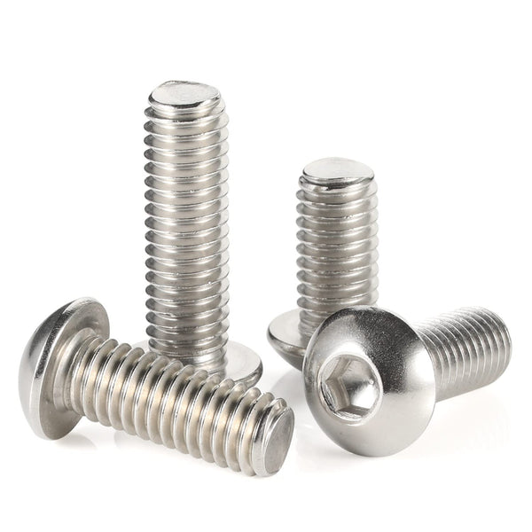 M6-1.0 x 20mm Button Head Socket Cap Screws, Stainless Steel 18-8, Bright Finish, Quantity 25