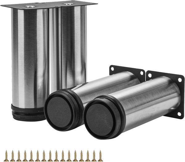 TCHOSUZ 6 inch / 15cm Metal Furniture Legs, Furniture Fittings of Metal, Pack