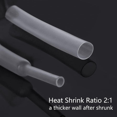 Ginsco 324 Pcs Clear Heat Shrink Tubing Cable Wrap Kit, 6 Sizes f1.5/2.5/3/5/6/10mm
