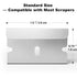 cleanan 100-Pack 1.5" 0.75", Single Edge Razor Blades with Dispenser, Carbon Steel Scraper Blades, each Blades measures