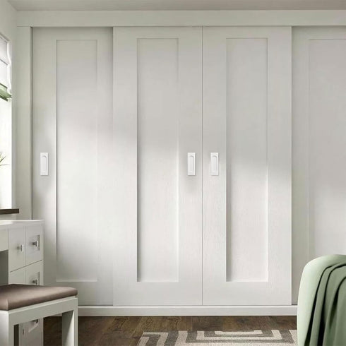 Self-Stick Rectangular Sliding Door Pulls, 2pcs Aluminum Alloy Hidden Recessed Pull Handle for Barn Door, Closet