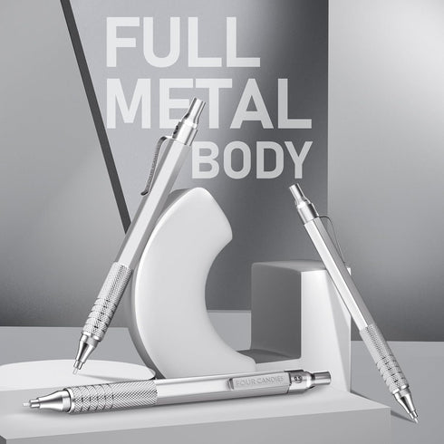 Four Candies 0.5mm Mechanical Pencil Set with Case, 3PCS Metal Artist Pencil with 480PCS HB Lead Refills