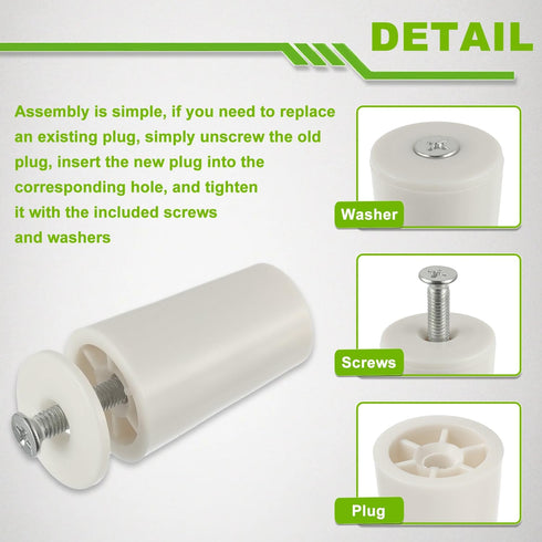 EPLZON 40mm (Pack 10pcs) White Roller Shutter Stop for Roller Blind & Blinds Including Washers and Screws