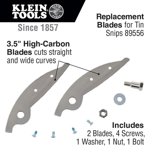 Klein Tools 89555 Replacement Blades for Tin Snips Klein Tools Cat. No. 86556 Cut Tin, Copper, Aluminum, More by Klein Tools