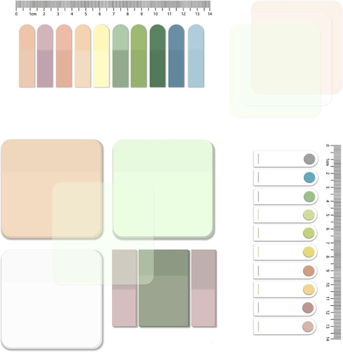 BAYTORY 700 Sheets Pastel Transparent Sticky Notes, 3 x 3 Inch Clear Waterproof Memo Pad for Annotating Books