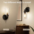 E26 BUTHY Black Wall Sconce Light: Modern Wall Sconces Indoor, LED Wall Light Fixtures with Base and Clear Glass Shade