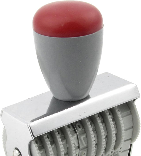 Uxcell Rubber Office 9 Band 0-9 Numbers Digit Numbering Stamp, Gray Red