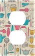 FLildon Kitchen Cookware Pattern Wall Plates, Duplex Outlet Covers, Toggle Light Switch Plates, Decorator Light Switch