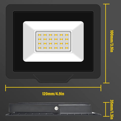 SKYWORLD 2 Pack LED Flood Lights Outdoor, 20W 2000LM Waterproof Security Lighting for Garden, Yard, Garages, Patio