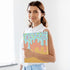 Aslsiy 3 1.5 Inch Kids Ring Binder Light Salmon Pale Turquoise Ice Cream Girls Round Clipboard Binder Decorative