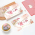 SolarGlory 50 Pack Set Pink Baby Shower Thank You Cards with Envelopes & Stickers for Girl, Floral Design Girl Thank