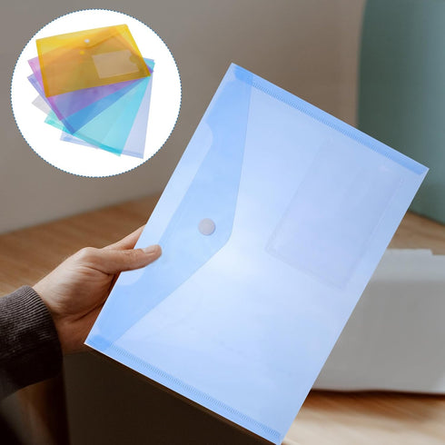 Plastic Envelope, 30pcs Poly Envelopes with Snap Closure, A5 Letter Size File Bag for Office School Work