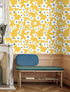HAOKHOME 93391-1 Yellow Peel and Stick Wallpaper, Floral Removable Wall Paper for Bedroom Bathroom, 17.7in x 9.8ft