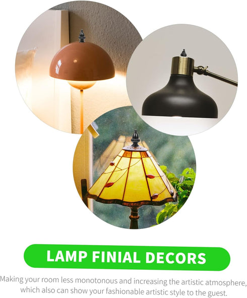2pcs NUOBESTY Decorative Lamp Finial Black Aluminum Simple and Creative Light Accessory for Table and Floor Lamps Easy